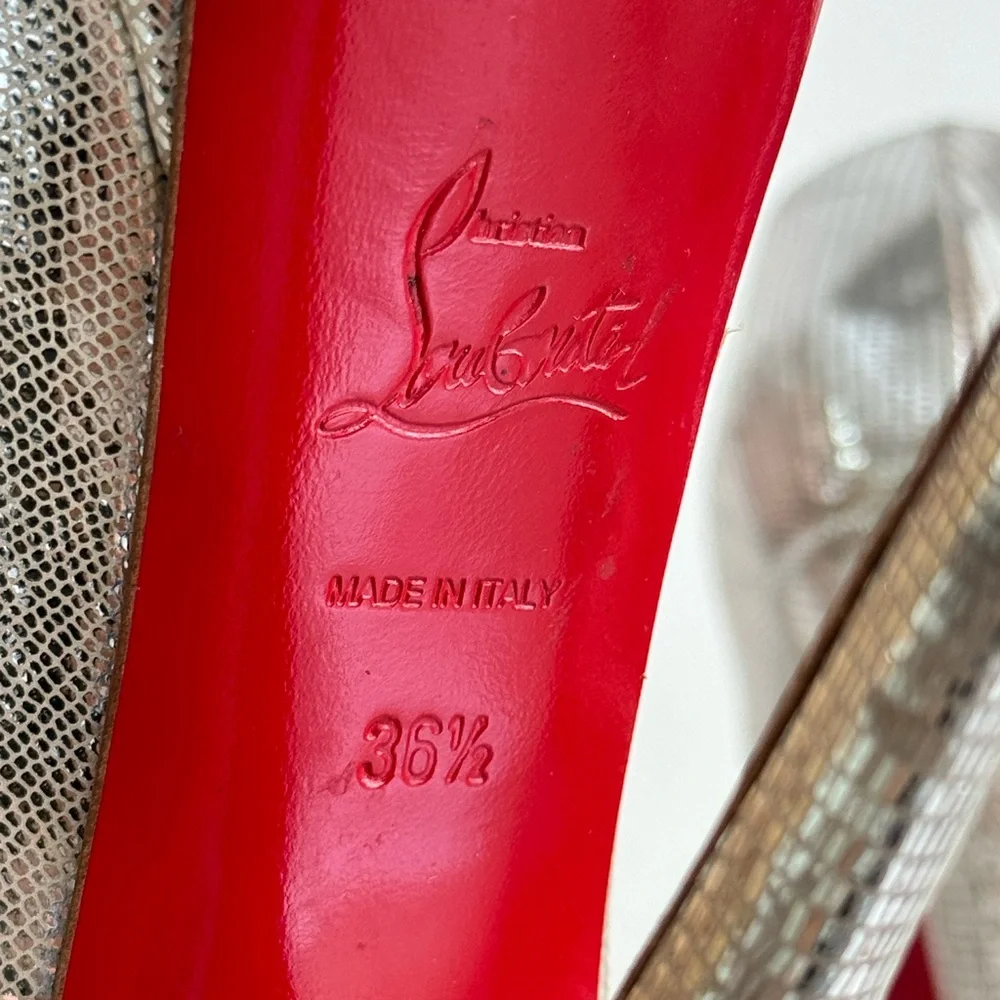 Christian Louboutin Silver Python Heels - Picture 4 of 6